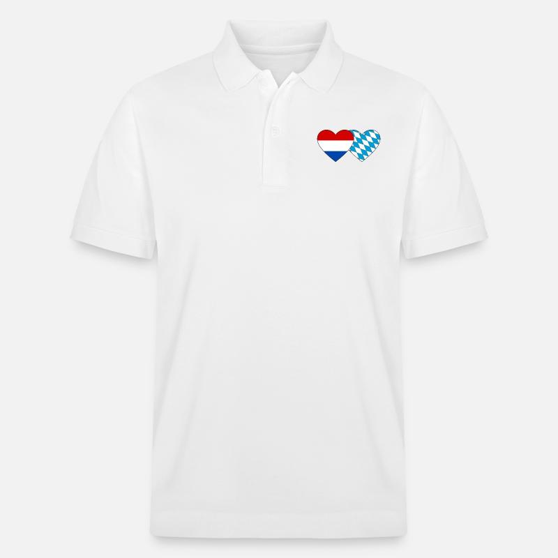 Hollande Bavaroise Drapeau Coeur - Polo PREPSTER bio Stanley/Stella Unisexe - blanc