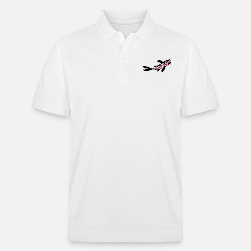 Koi Fish Nishikigoi Design - Polo PREPSTER bio Stanley/Stella Unisexe - blanc