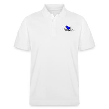 Europa Herzschlag - Stanley/Stella Unisex Bio-Poloshirt PREPSTER - Weiß - Vorne - Roxy (174cm) & Andy (188cm)