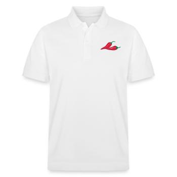 pepper chilli - Stanley/Stella Unisex Bio-Poloshirt PREPSTER - Weiß - Vorne - Roxy (174cm) & Andy (188cm)