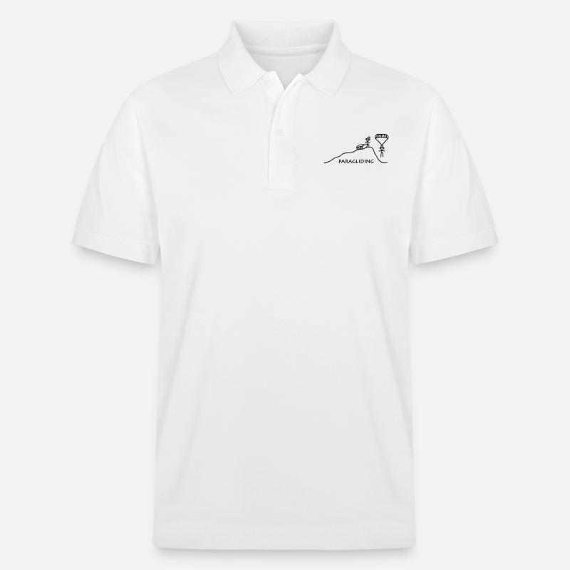 Paragliding vom Berg - Stanley/Stella Unisex Bio-Poloshirt PREPSTER - Weiß
