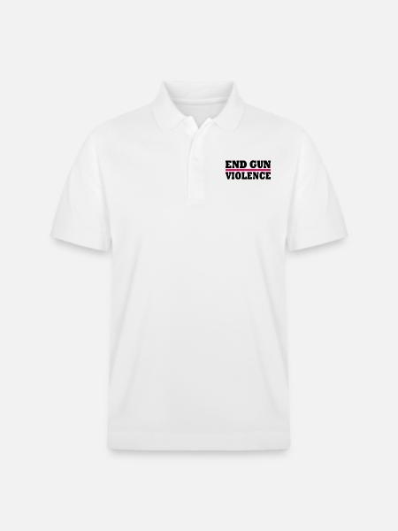 End gun violence - Stanley/Stella Unisex Organic Polo Shirt PREPSTER - white