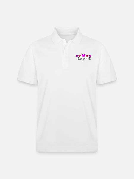 I love you all - Stanley/Stella Unisex Organic Polo Shirt PREPSTER - white