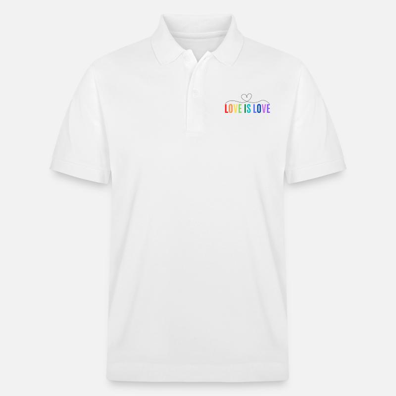 LOVE IS LOVE - Stanley/Stella Unisex Bio-Poloshirt PREPSTER - Weiß