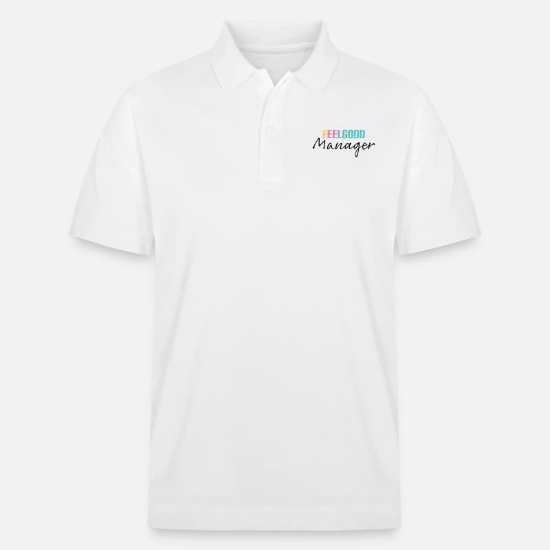 Design Feelgood Manager schwarz bunt - Stanley/Stella Unisex Bio-Poloshirt PREPSTER - Weiß