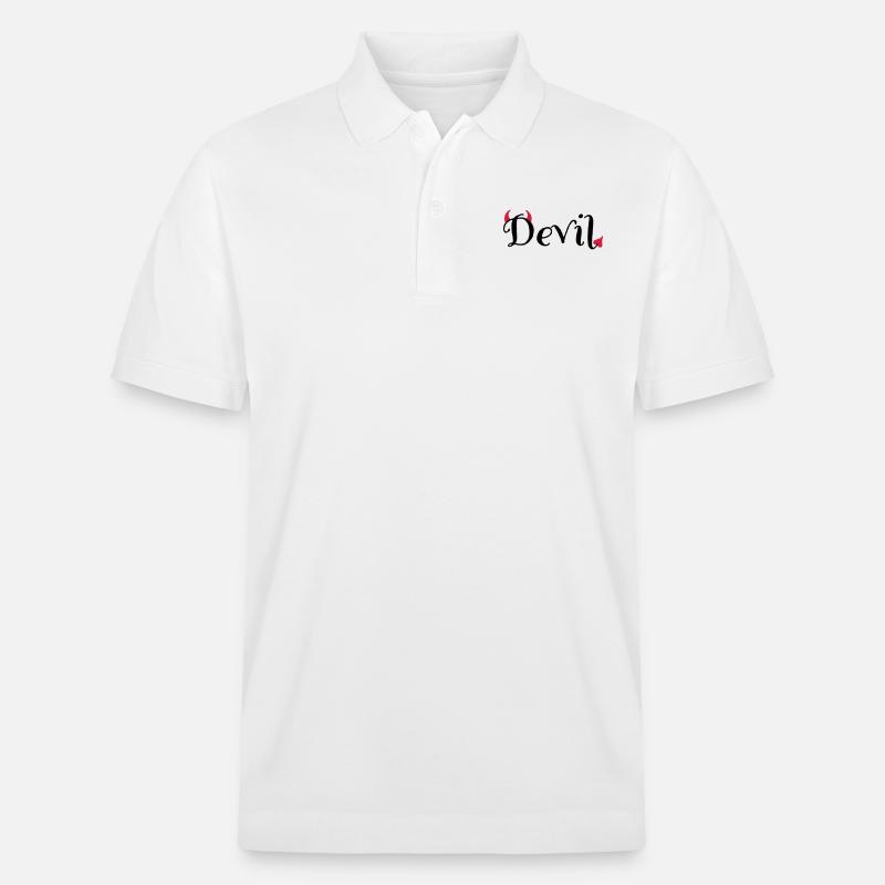 Devil - Stanley/Stella Unisex Bio-Poloshirt PREPSTER - Weiß