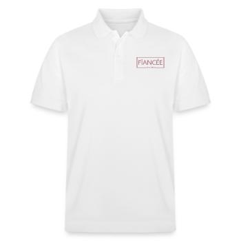 Verlobte Est. 2023 - Braut zu werden - Verlobungsfeier - Stanley/Stella Unisex Bio-Poloshirt PREPSTER - Weiß - Vorne - Roxy (174cm) & Andy (188cm)