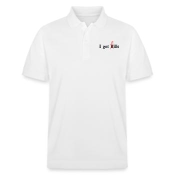 I got Pills - Stanley/Stella Unisex Organic Polo Shirt PREPSTER - white - Front - Roxy (174cm) & Andy (188cm)