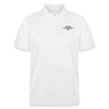 Bayern im Herzen - Stanley/Stella Unisex Bio-Poloshirt PREPSTER - Weiß - Vorne - Roxy (174cm) & Andy (188cm)