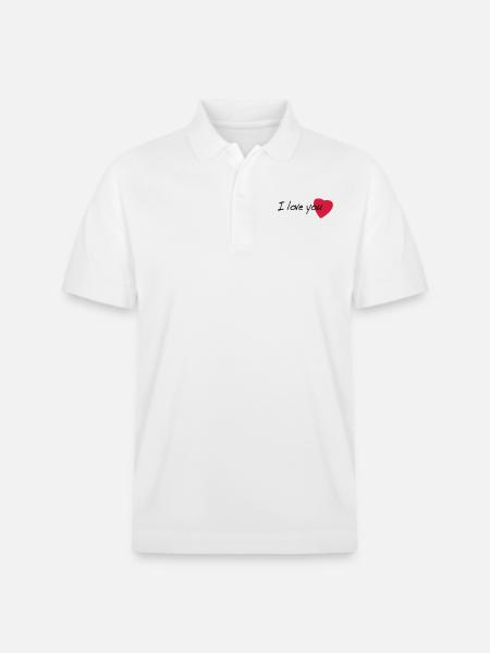 i_love_you - Stanley/Stella Unisex Organic Polo Shirt PREPSTER - white
