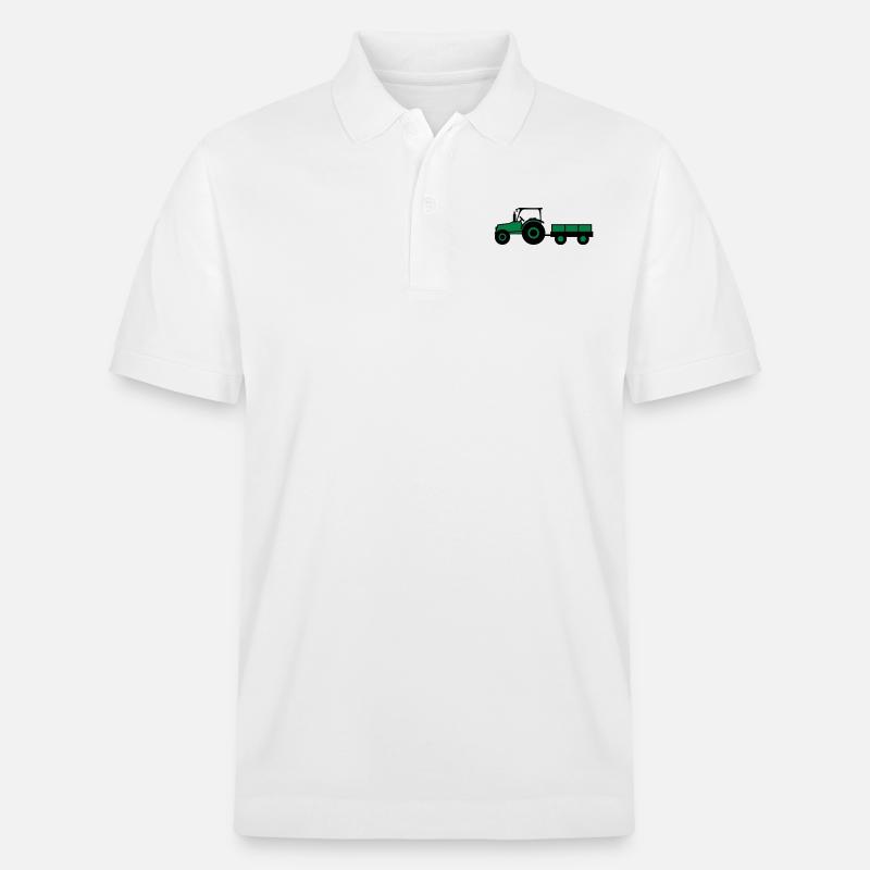 Tractor With Trailer - Polo PREPSTER bio Stanley/Stella Unisexe - blanc