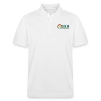 Hawaii Sonnenuntergang Retro Vintage Stil Liebhaber Geschenk - Stanley/Stella Unisex Bio-Poloshirt PREPSTER - Weiß - Vorne - Roxy (174cm) & Andy (188cm)