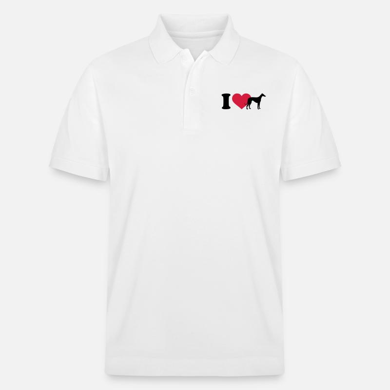 I love Lévrier - Polo PREPSTER bio Stanley/Stella Unisexe - blanc
