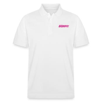 Sorry - sorry - apologize - Stanley/Stella Unisex Organic Polo Shirt PREPSTER - white - Front - Roxy (174cm) & Andy (188cm)