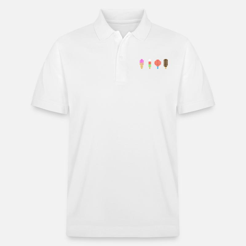 Pixel Eis - Retro Eiscreme - Polo PREPSTER bio Stanley/Stella Unisexe - blanc