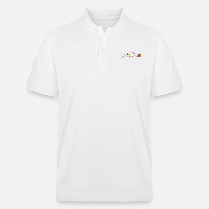 Evolution Of Chicken - Stanley/Stella Unisex Organic Polo Shirt PREPSTER - white