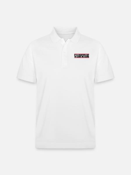leave me alone day - Stanley/Stella Unisex Organic Polo Shirt PREPSTER - white