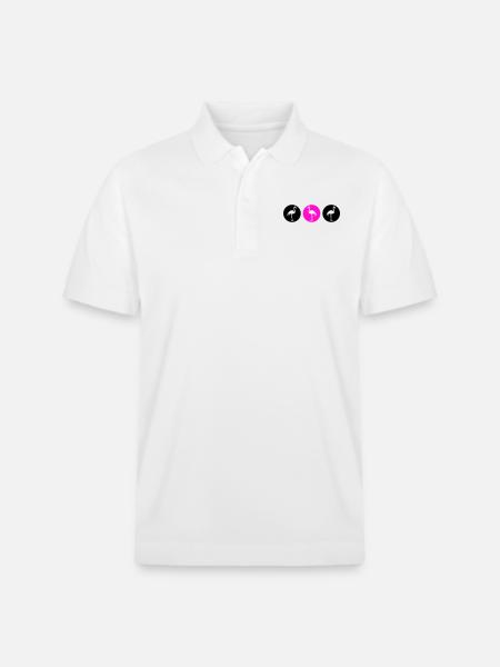 Flamingos Design 2 - Stanley/Stella Unisex Organic Polo Shirt PREPSTER - white