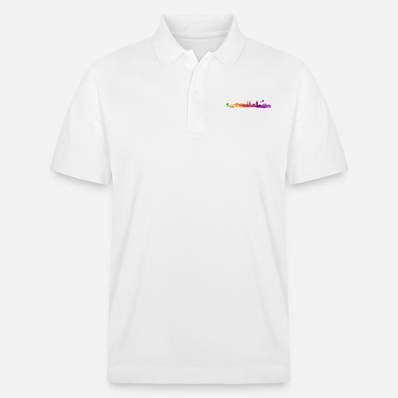 Halle Saale Skyline - Stanley/Stella Unisex Bio-Poloshirt PREPSTER - Weiß