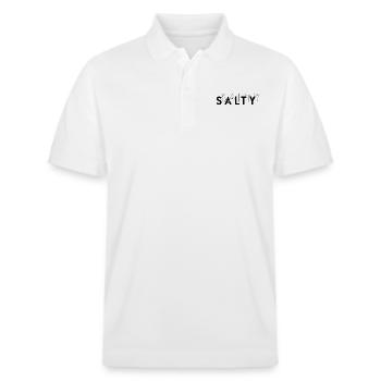 Surfer, Surfplank, Watersport, Surfen - Stanley/Stella uniseks bio poloshirt PREPSTER - wit - Voor - Roxy (174cm) & Andy (188cm)