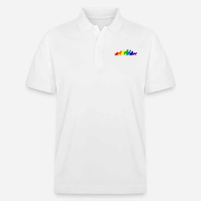 Arc-en-ciel de chats - Polo PREPSTER bio Stanley/Stella Unisexe - blanc