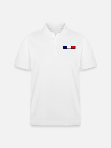 France flag - Stanley/Stella Unisex Organic Polo Shirt PREPSTER - white