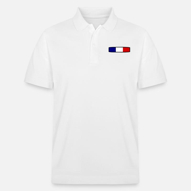 Frankreich Flagge - Stanley/Stella Unisex Bio-Poloshirt PREPSTER - Weiß