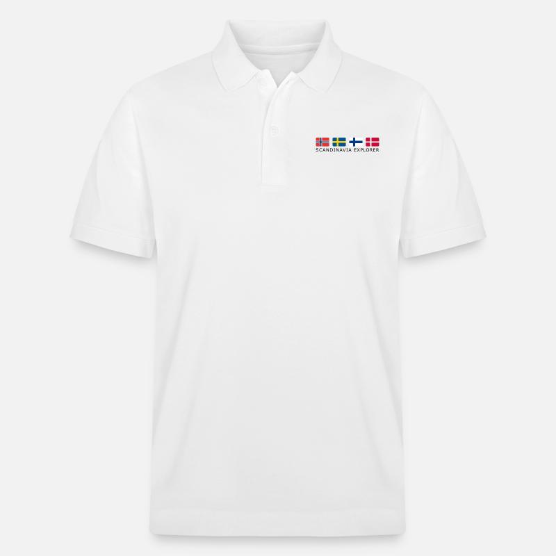 SCANDINAVIA EXPLORER black-lettered - Stanley/Stella Unisex Bio-Poloshirt PREPSTER - Weiß