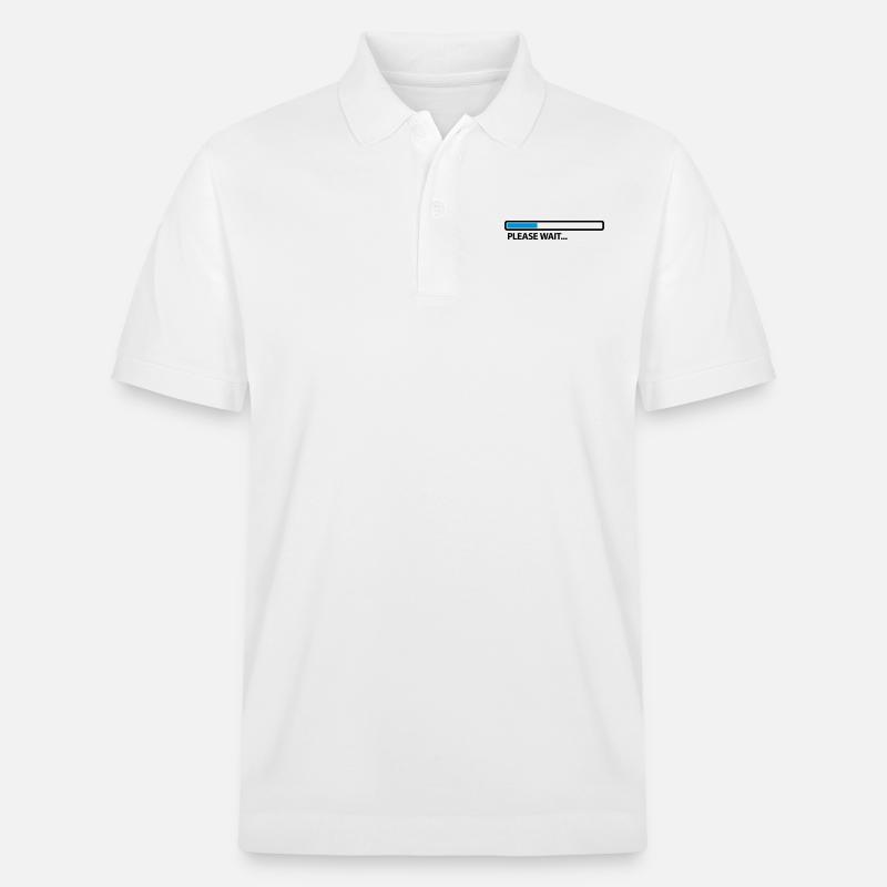 please_wait_2c - Stanley/Stella Unisex Organic Polo Shirt PREPSTER - white