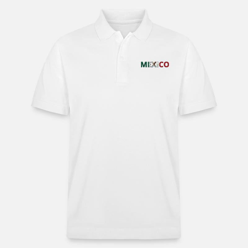 Drapeau Mexico - Polo PREPSTER bio Stanley/Stella Unisexe - blanc