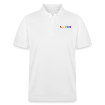 Gay Pride - Lesbian Rainbow Colors Marriage Equal - Polo PREPSTER bio Stanley/Stella Unisexe - blanc - Devant - Roxy (174cm) & Andy (188cm)
