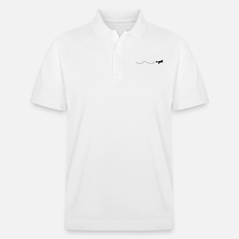 Flugzeug / flying plain (1c) - Stanley/Stella Unisex Bio-Poloshirt PREPSTER - Weiß