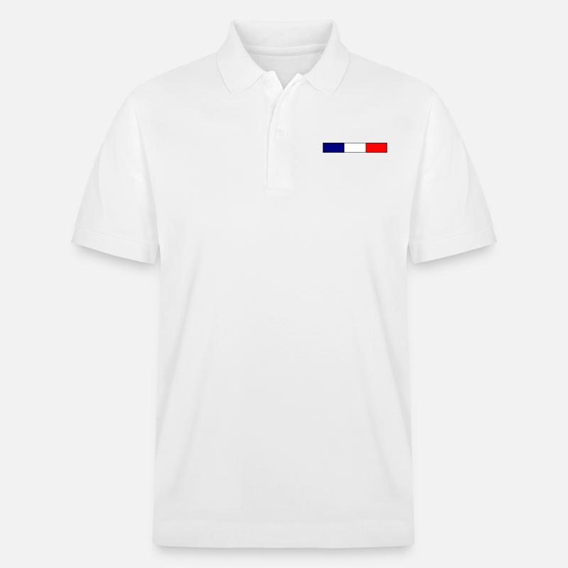 Frankreich Flagge - Stanley/Stella Unisex Bio-Poloshirt PREPSTER - Weiß
