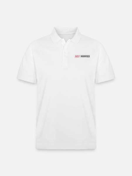 Just Married texte Logo Design - Polo PREPSTER bio Stanley/Stella Unisexe - blanc