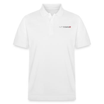 SuperMama Muttertag T-Shirt - Stanley/Stella Unisex Bio-Poloshirt PREPSTER - Weiß - Vorne - Roxy (174cm) & Andy (188cm)