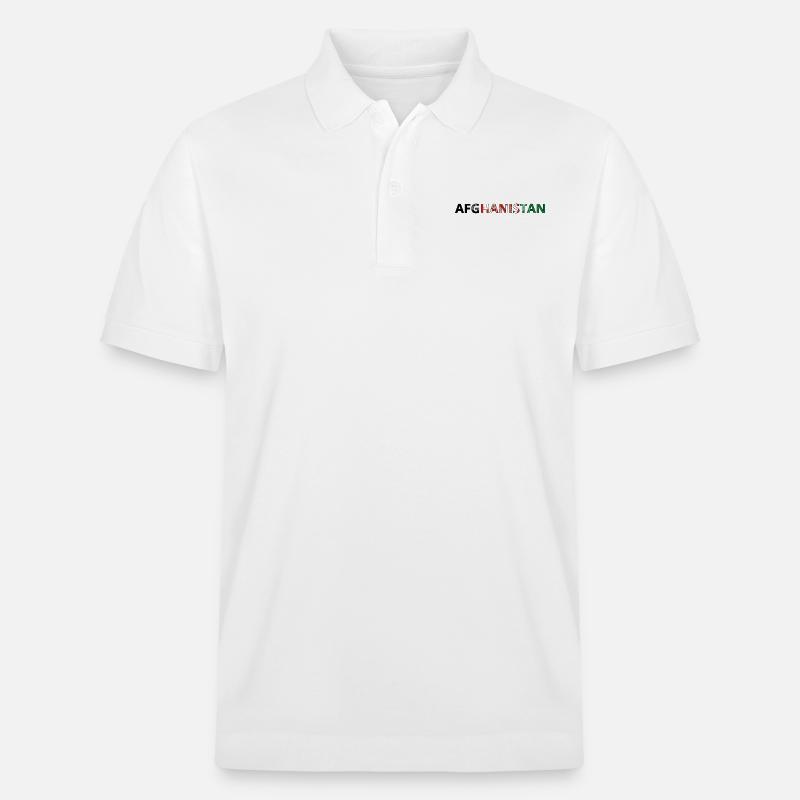 Flagge von Afghanistan - Stanley/Stella Unisex Bio-Poloshirt PREPSTER - Weiß