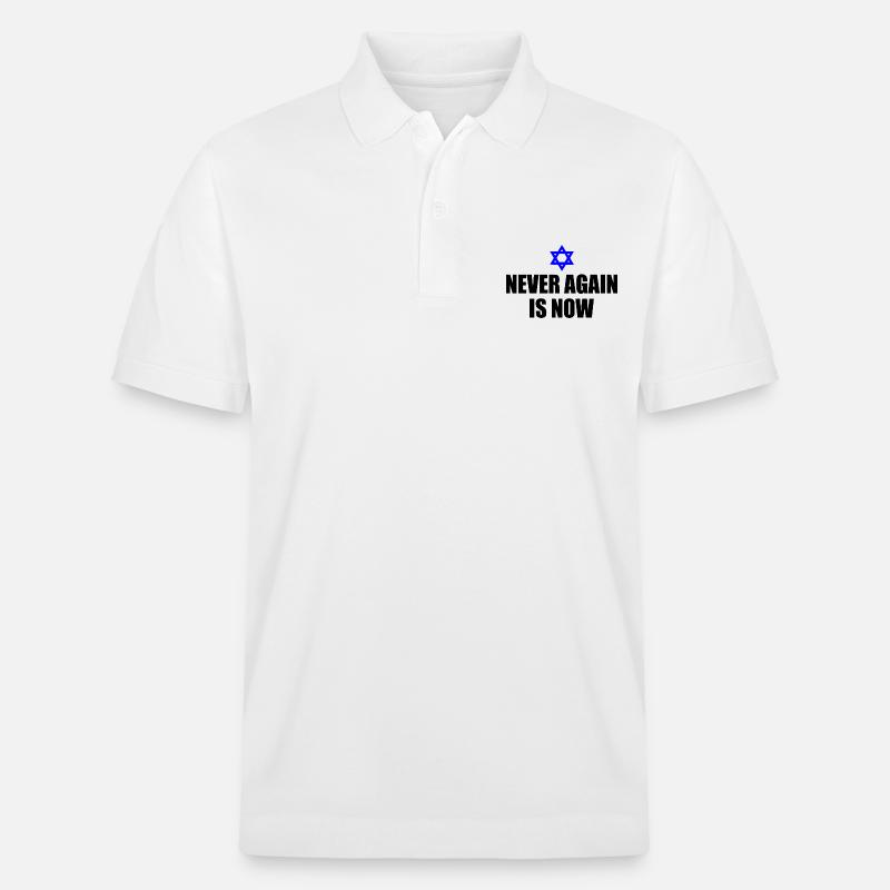 Never again is now - Stanley/Stella Unisex Bio-Poloshirt PREPSTER - Weiß