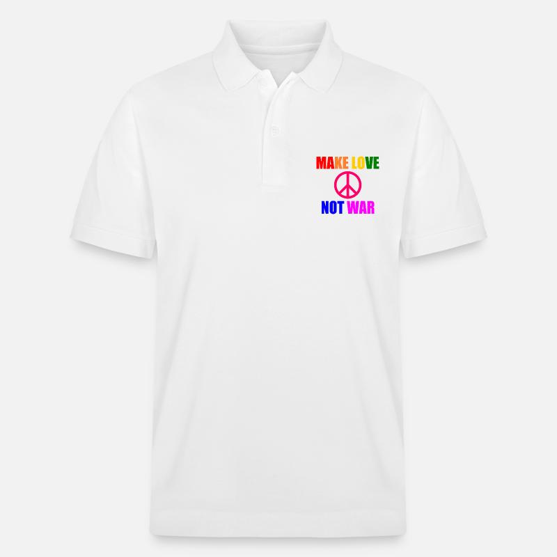 Make love not war - Stanley/Stella Unisex Bio-Poloshirt PREPSTER - Weiß