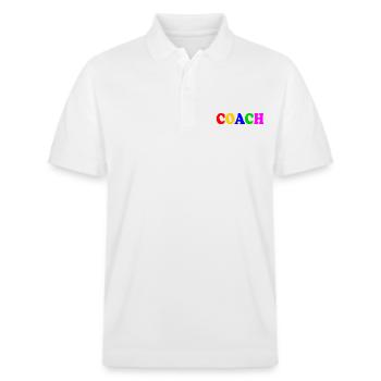 Coach - Stanley/Stella Unisex Bio-Poloshirt PREPSTER - Weiß - Vorne - Roxy (174cm) & Andy (188cm)
