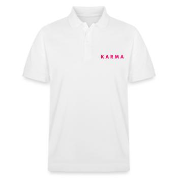 Karma - Stanley/Stella Unisex Organic Polo Shirt PREPSTER - white - Front - Roxy (174cm) & Andy (188cm)