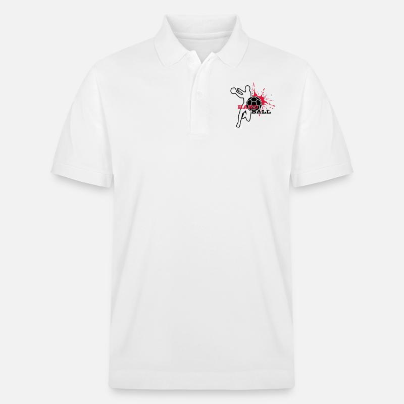 HANDBALL Spieler-Splash - Stanley/Stella Unisex Bio-Poloshirt PREPSTER - Weiß