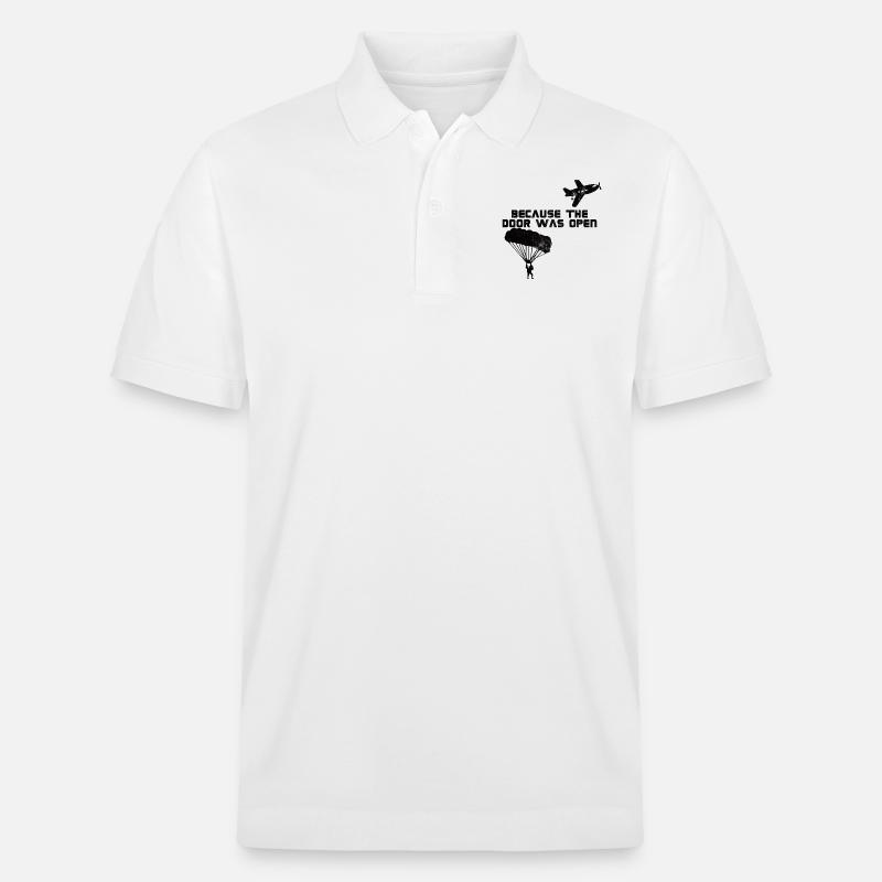Skydiving Fallschirmspringer Geschenk Paragliding - Stanley/Stella Unisex Bio-Poloshirt PREPSTER - Weiß