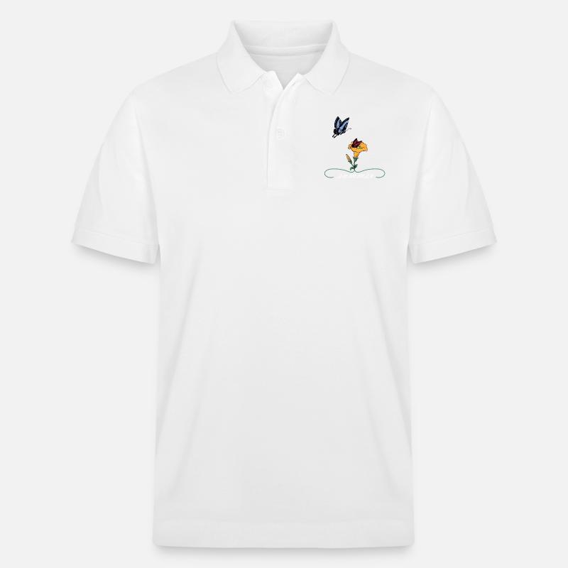 Papillons d'été - Polo PREPSTER bio Stanley/Stella Unisexe - blanc