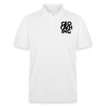 Geocaching - Stanley/Stella Unisex Bio-Poloshirt PREPSTER - Weiß - Vorne - Roxy (174cm) & Andy (188cm)