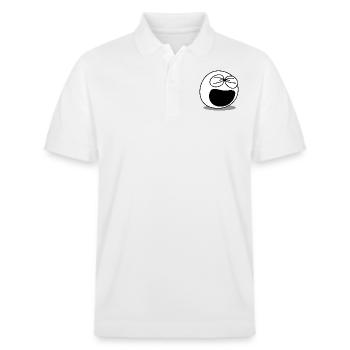 Smiley LOL - Stanley/Stella Unisex Bio-Poloshirt PREPSTER - Weiß - Vorne - Roxy (174cm) & Andy (188cm)