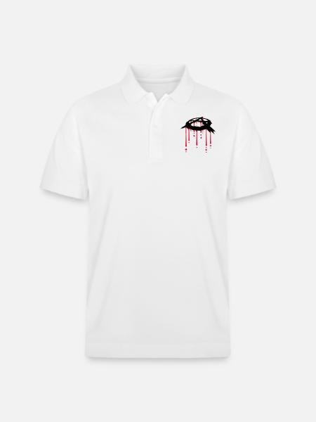 blood drop anarchy symbol - Stanley/Stella Unisex Organic Polo Shirt PREPSTER - white