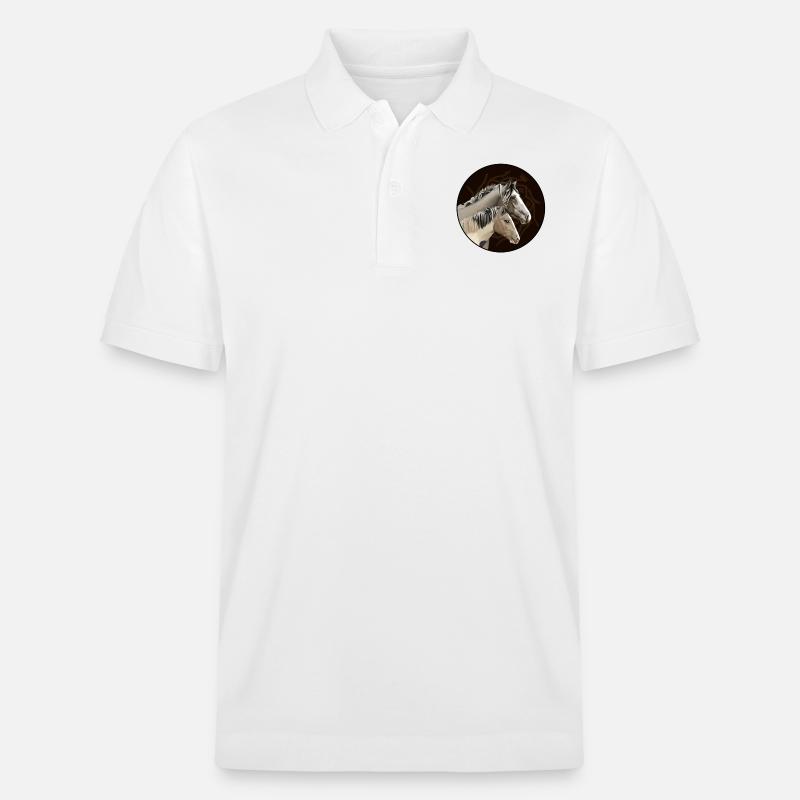 Graue Pferde/Cheval gris - Polo PREPSTER bio Stanley/Stella Unisexe - blanc