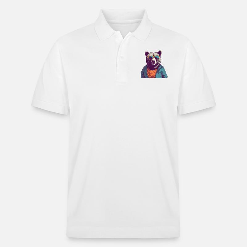 Jim der Bär - Stanley/Stella Unisex Bio-Poloshirt PREPSTER - Weiß