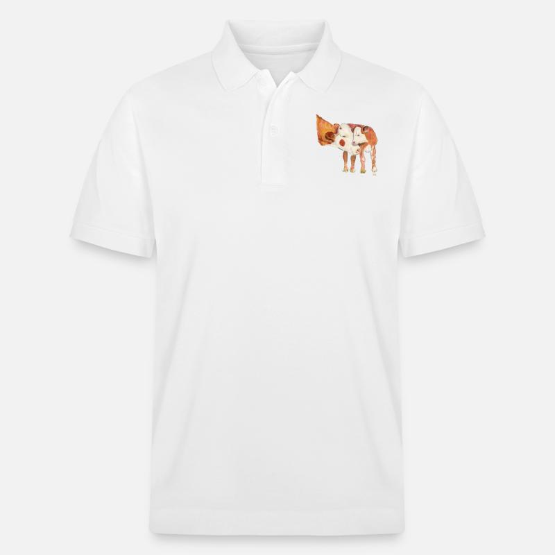 Kuh mit Kalb - Stanley/Stella Unisex Bio-Poloshirt PREPSTER - Weiß