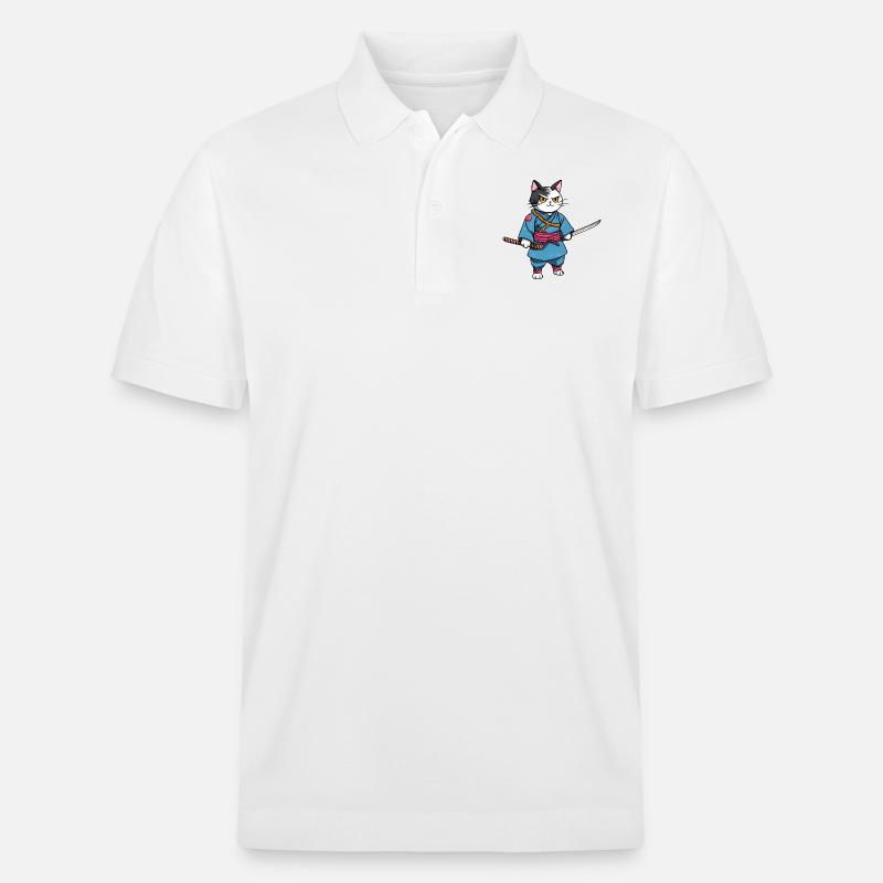 Chat samouraï #43 - Polo PREPSTER bio Stanley/Stella Unisexe - blanc